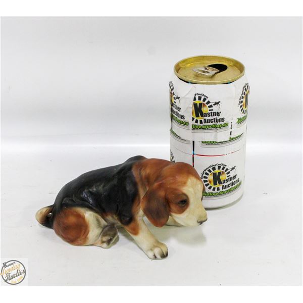 VINTAGE PORCELAIN DOG STATUE