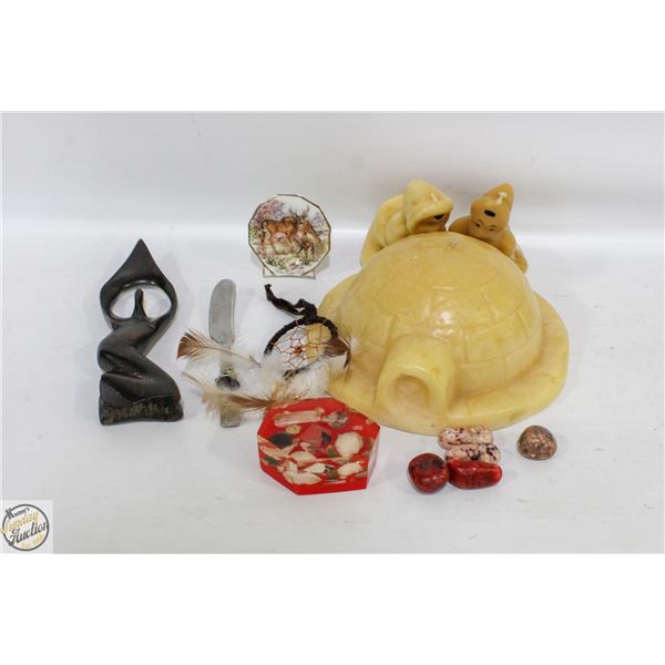 HALLMARK CANDLE IGLOO + 2 ESKIMOS + MORE