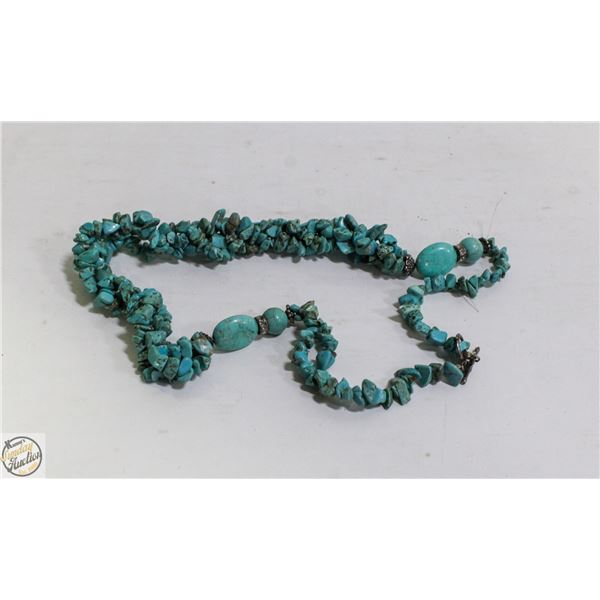HANDMADE HEAVY TURQUOISE 20" NECKLACE