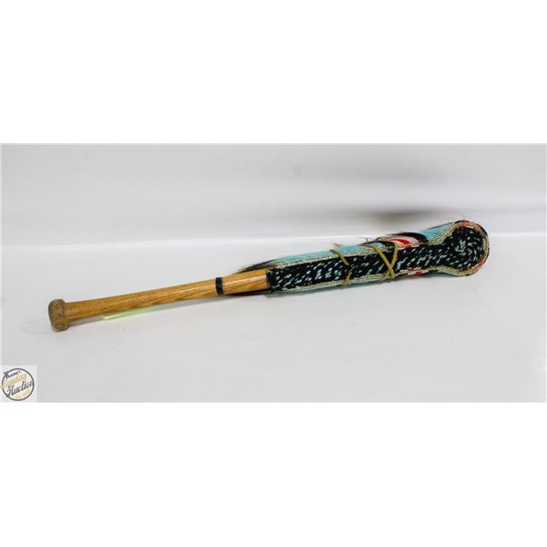 HANDMADE INDIGENOUS CEREMONIAL ITEM ON BASEBALL