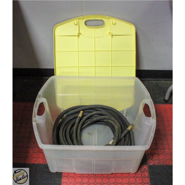 BIN WITH GAS & WATER HOSES