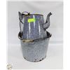 Image 1 : ANTIQUE GRANITE ENAMEL WARE SET TEA/COFFEE KETTLE,