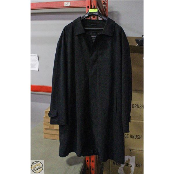 BLACK MEN'S SUIT OVERCOAT - SIZE 52 REGULAR