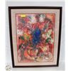 Image 1 : LARGE FRAMED "THE RED FLOWERS" BY MARC