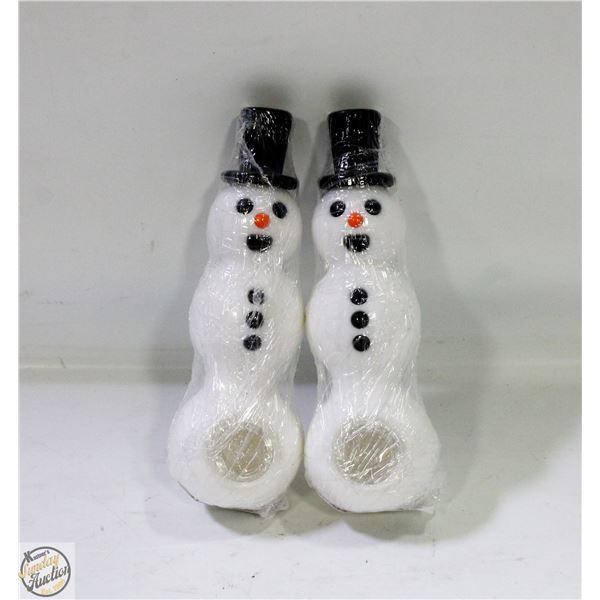 2 SILICONE SNOWMAN PIPES GLASS BOWL
