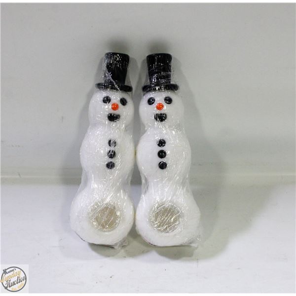 2 SILICONE SNOWMAN PIPES GLASS BOWL
