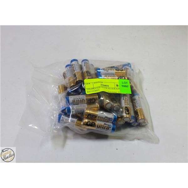 25X2PKS EQUALS 50 AA ALKALINE BATTERIES