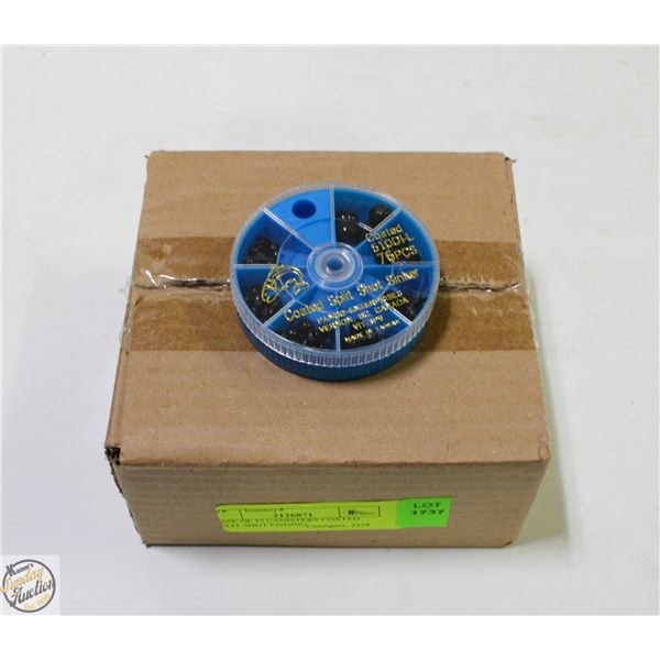 CASE OF 12 CANISTERS COATED SPLIT SHOT FISHING
