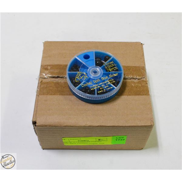 CASE OF 12 CANISTERS COATED SPLIT SHOT FISHING