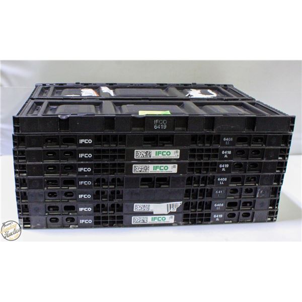 8 COLLAPSABLE STACKABLE BINS