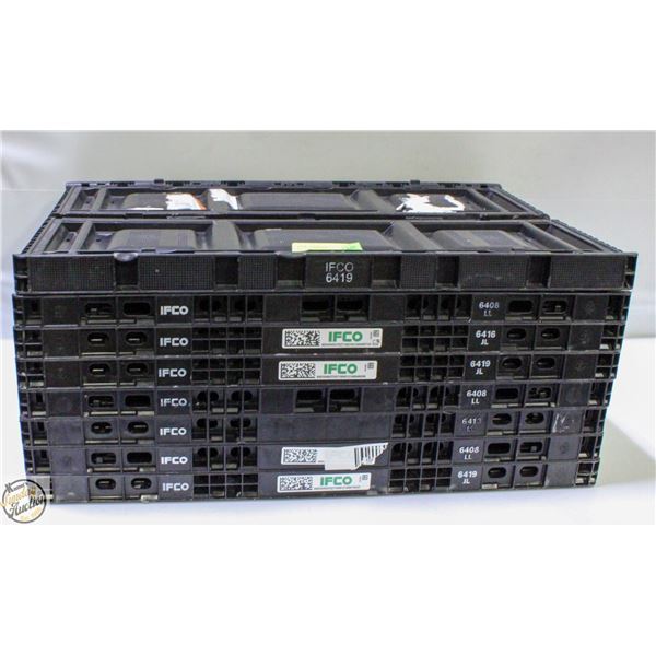 8 COLLAPSABLE STACKABLE BINS