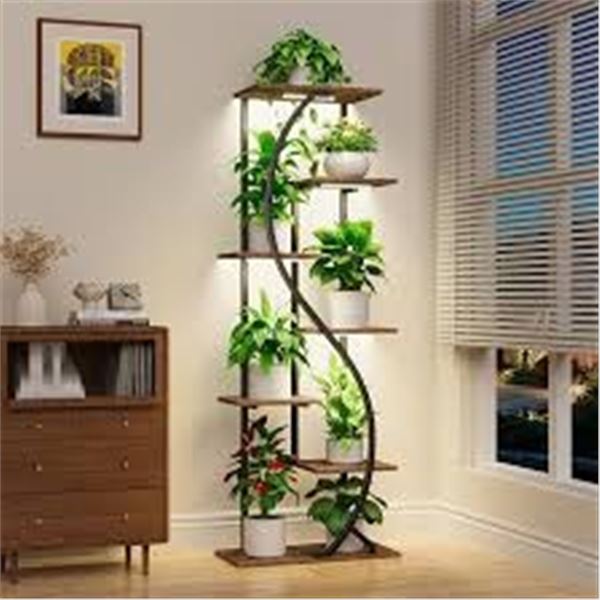 BRAND NEW 7 TIER PLANT STAND W/GROW LIGHTS 59"T