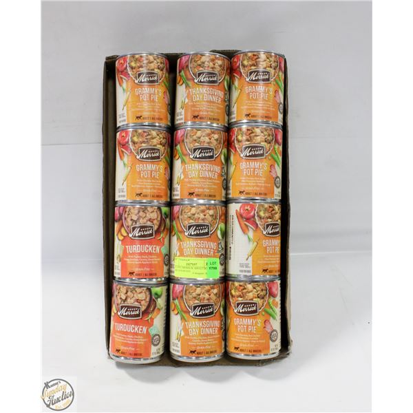 12 X 360G MERRICK ADULT DOG FOOD ASSORTED