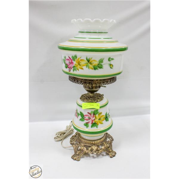 VINTAGE LAMP FLOWER DESIGN 21" TALL