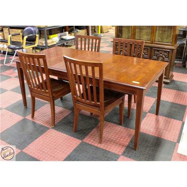 ETHAN ALLEN SOLID WOOD DINING TABLE SET WITH