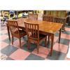 Image 1 : ETHAN ALLEN SOLID WOOD DINING TABLE SET WITH