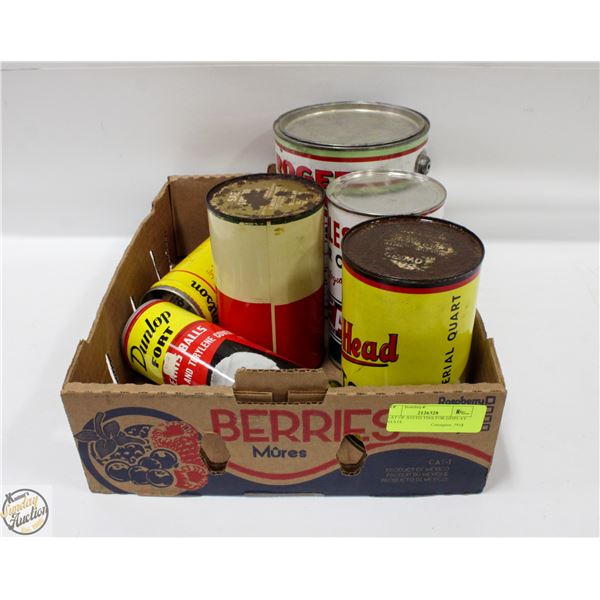 FLAT OF ASSTD TINS FOR DISPLAY. ESTATE