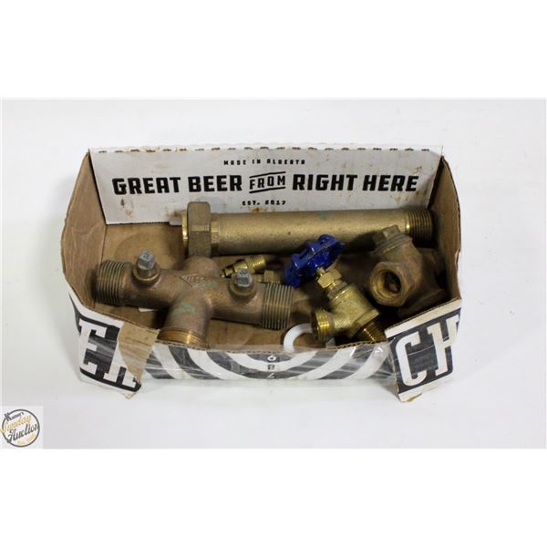 BRASS PIPES & FITTINGS ASSORTED LOT OF 6