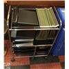 Image 1 : WHEELED OFFICE FILE RACK W/FOLDERS & EXTRA STORAGE