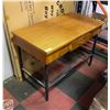 Image 1 : VINTAGE WOOD TOPPED DESK 42" X 22" X 30"