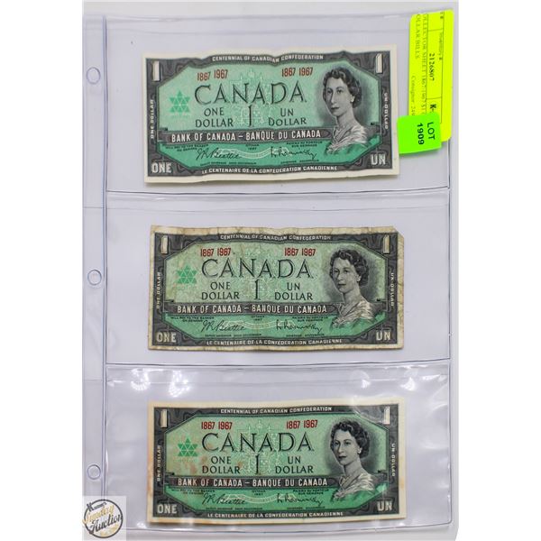 COLLECTOR SHEET 1867/1967 $1 ONE DOLLAR BILLS