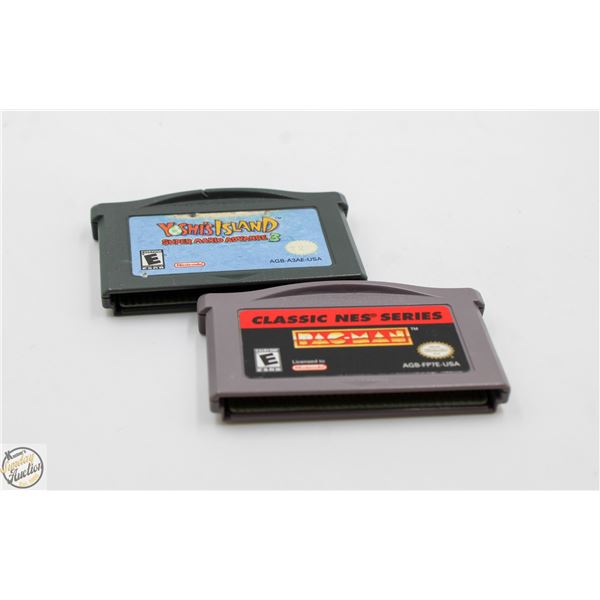 YOSHI ISLAND + PACMAN GAMEBOY ADVANCE GAMES
