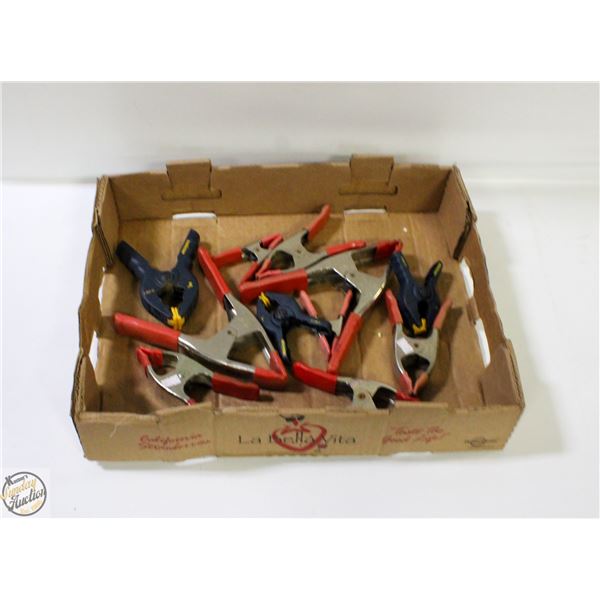 LOT OF STEEL CSPRING CLAMPS ASSORTED SIZES