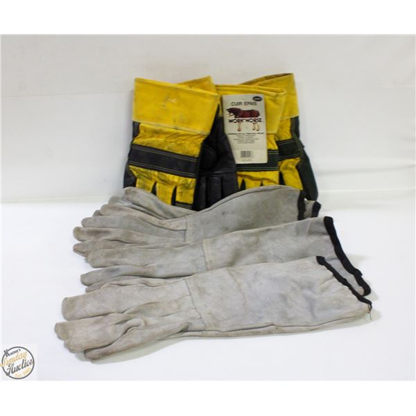 FOUR NEW PAIR WORK GLOVES