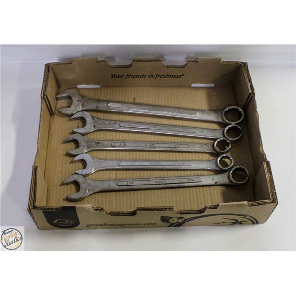 5 LARGE WRENCHES 1 1/16--- 1 1/2 ITC