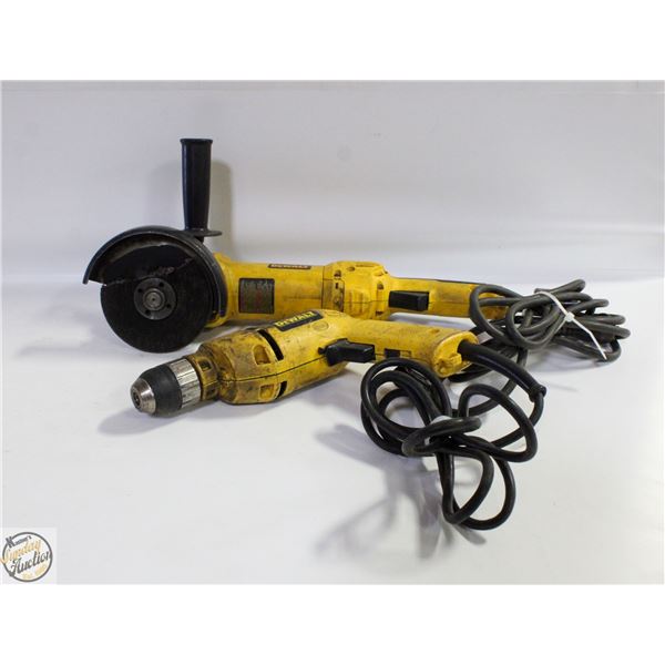 DEWALT ANGLE GRINDER AND DEWALT DRILL