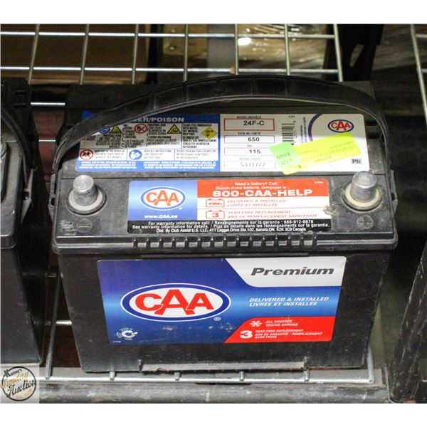 12V AUTO BATTERY 650CCA GROUP 24F-C