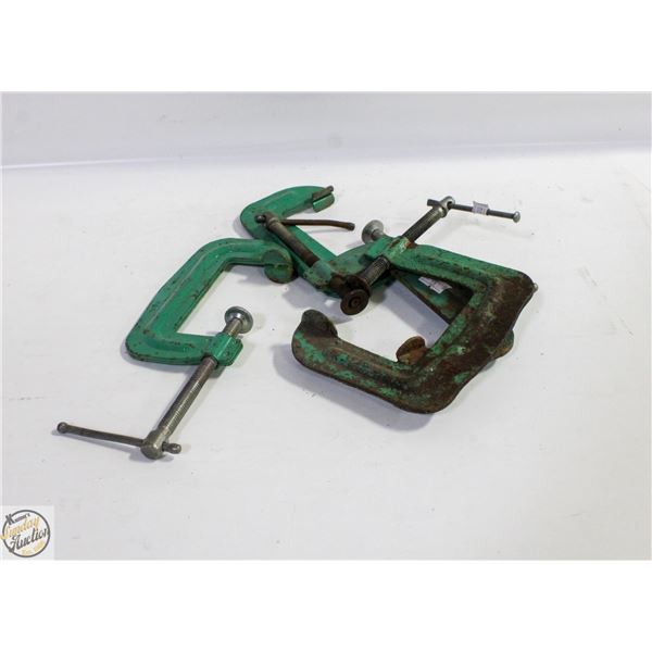 SET OF GREEN ASSORTED C CLAMPS