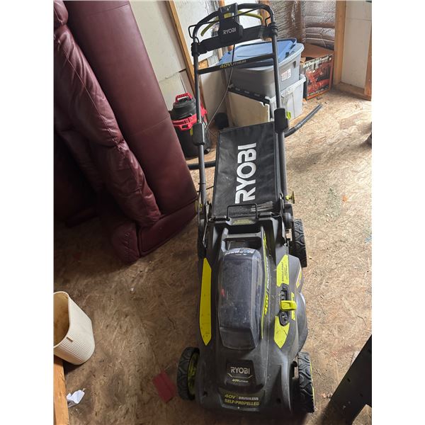 Ryobi lawnmower with battery and charger