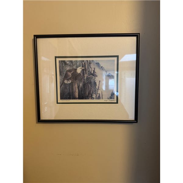 Sue Coleman power of the Eagle artwork measures 12 1/2" x 10 and three-quarter inches