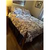 Image 1 : Double headboard, footboard mattress, boxspring, and bedding