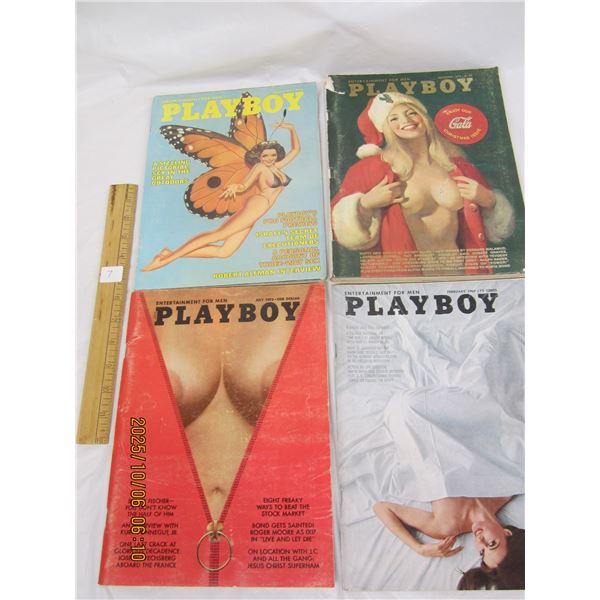 Lot of 4 Vintage Playboy Magazines 1967-72-73-1976