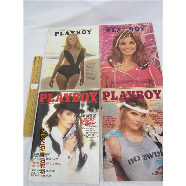 Lot of 4 Vintage Playboy Magazines 1968-68-79-1982