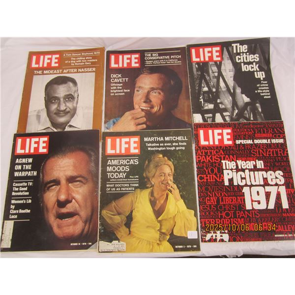 Lot of 6 Vintage Life Magazines