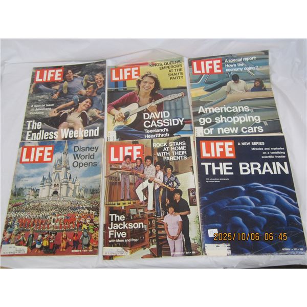 Lot of 6 Vintage Life Magazines