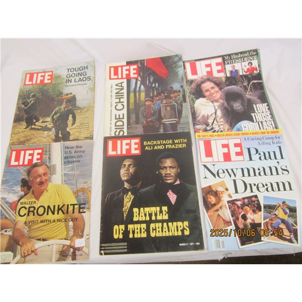 Lot of 6 Vintage Life Magazines