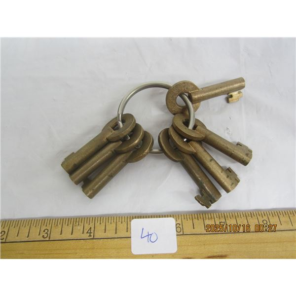 7 Solid Brass Keys Maybe Railway