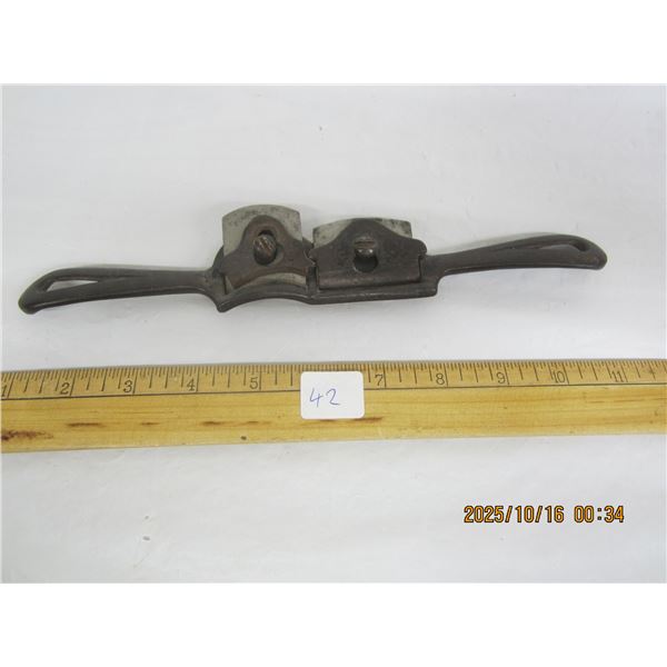 Rare Cast Iron Double Blade Draw Knife Good Condition