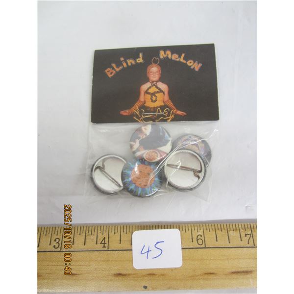 Package of 5 Vintage Blind Melon Pinback Buttons