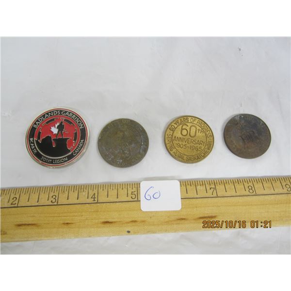 Lot of 4 Vintage Tokens