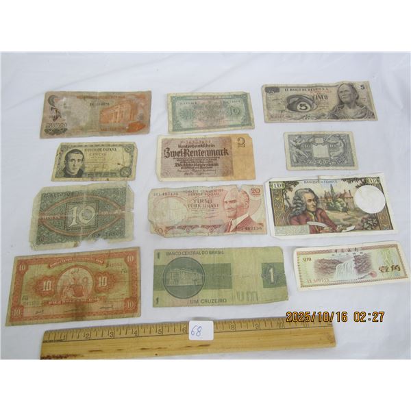 Lot of Vintage Foreign Bills