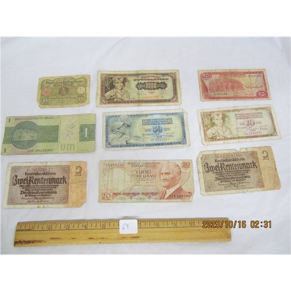 Lot of Vintage Foreign Bills