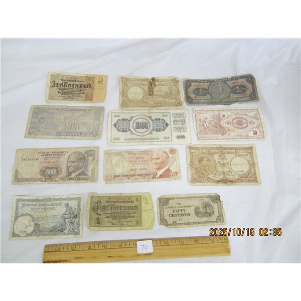Lot of Vintage Foreign Bills