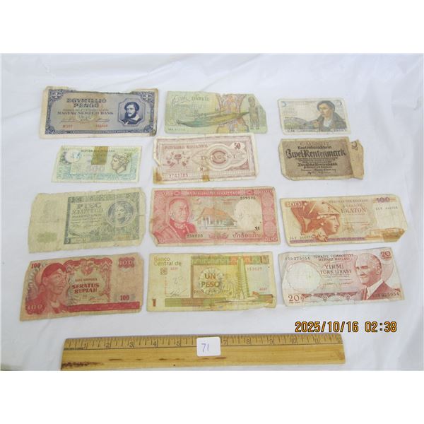 Lot of Vintage Foreign Bills