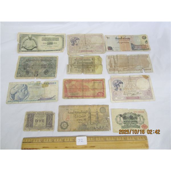 Lot of Vintage Foreign Bills