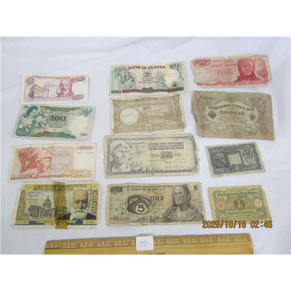 Lot of Vintage Foreign Bills